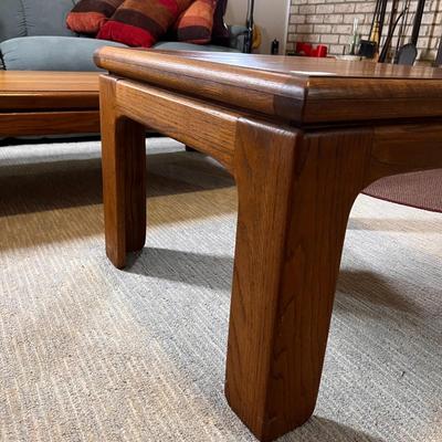 MCM Solid Oak Wood End Table