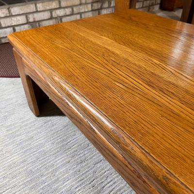 Vintage Solid Oak Wood Coffee Table