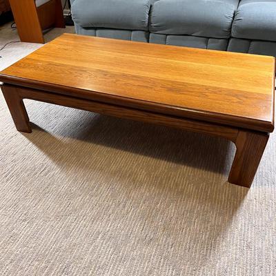 Vintage Solid Oak Wood Coffee Table