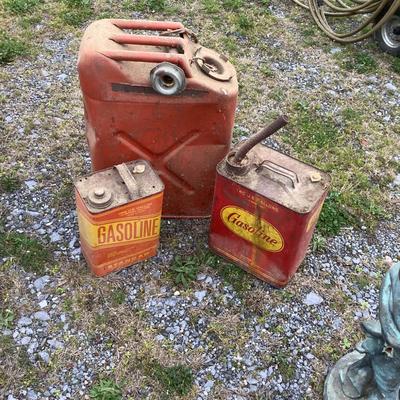 249 Lot of 3 Antique Vintage Gas Canisters