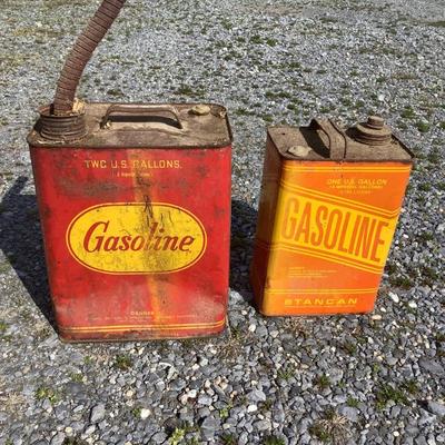 249 Lot of 3 Antique Vintage Gas Canisters