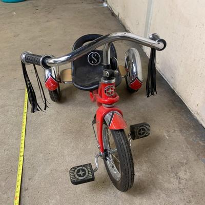 #6 Schwinn Black and Red Vintage Tricycle