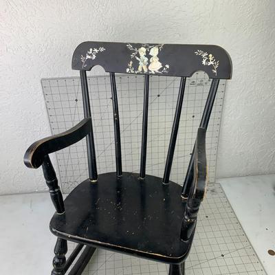 #8 Small Black Vintage Rocking Chair