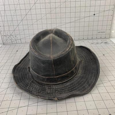 #26 Dorfman Pacific Hat Company Leather Outback Hat Size Medium