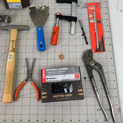 #39 Drywall Screws, Sanding Sponge, WD-40, Hammer and Tools