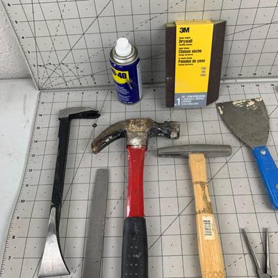 #39 Drywall Screws, Sanding Sponge, WD-40, Hammer and Tools