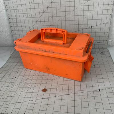 #48 Orange Tool Box Full of Tent Stakes