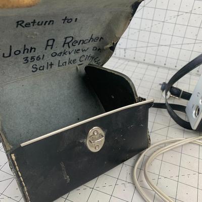 #63 Norleco Cassette Player and Leather Misc. Bag