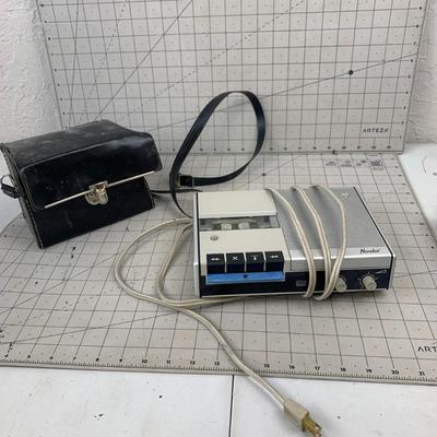 #63 Norleco Cassette Player and Leather Misc. Bag