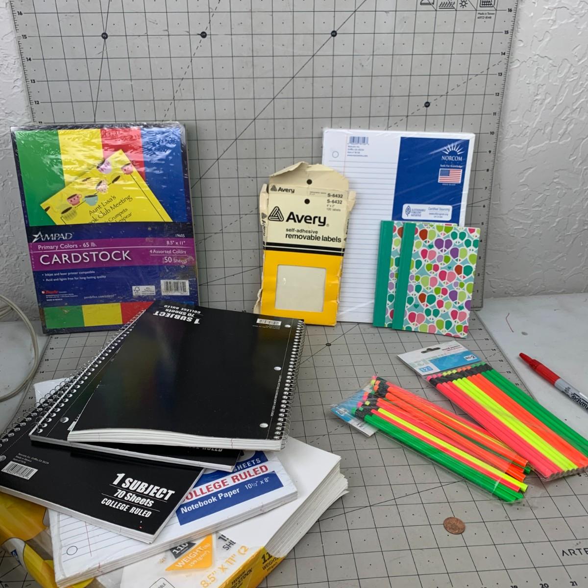 66 Cardstock Paper, Pencils, Notebooks and Lined Paper