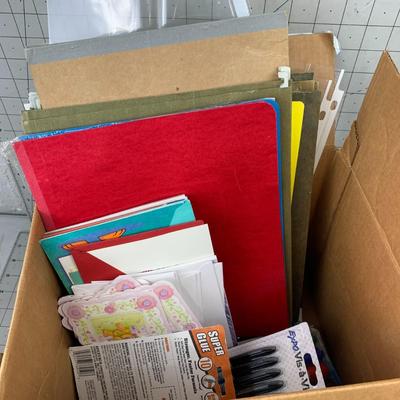 #72 Greeting Cards, Hole Puncher, Stapler, Sharpies and More