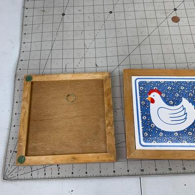 #79 Vintage Farm Animal Wood Framed Coasters