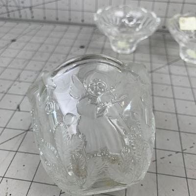 #83 Bleikristall Elsterhal Lead Crystal Candle Sticks and Other