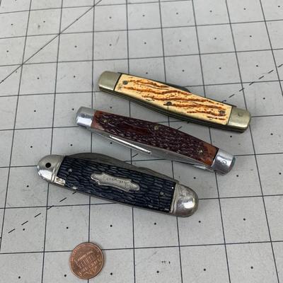 #121 Three Vintage Pocket Knives