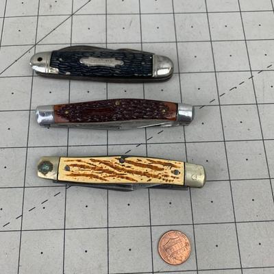 #121 Three Vintage Pocket Knives