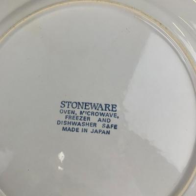 #149 Blue Flower Stoneware Plates