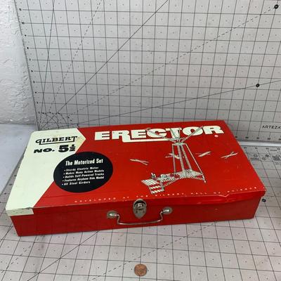 #174 Vintage Erector Set In Tin