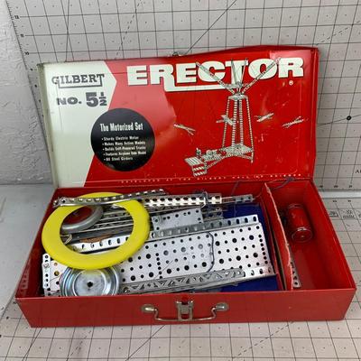 #174 Vintage Erector Set In Tin