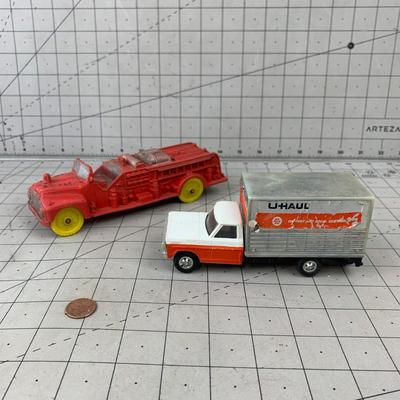 #205 Toy Uhaul and FireTruck