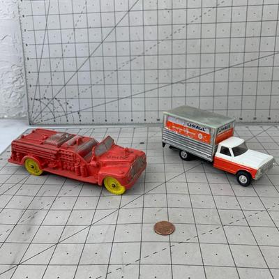 #205 Toy Uhaul and FireTruck