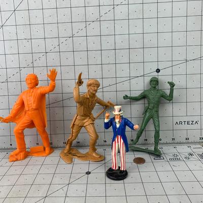 #228 Plastic Toy Figures and Uncle Sam