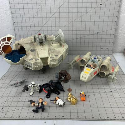 #272 Star Wars Playskool Millennium Falcon and X-Wing Starfighter