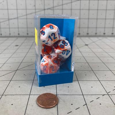 #318 Gemini Red-White/Blue Polyhedral 7 Die Set