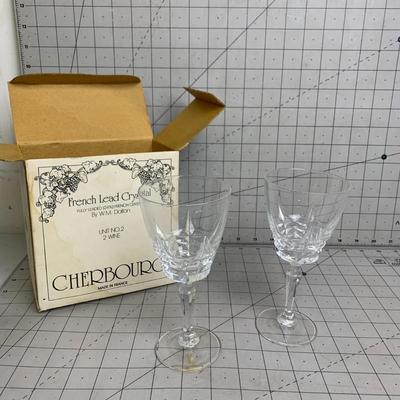#325 French Lead Crystal Wine Glasses
