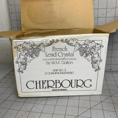 #326 Cherbourg French Lead Crystal Champagne/Sherbet Glasses