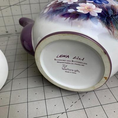 #328 Lena Liel Blossoms and Butterflies Tea Pot