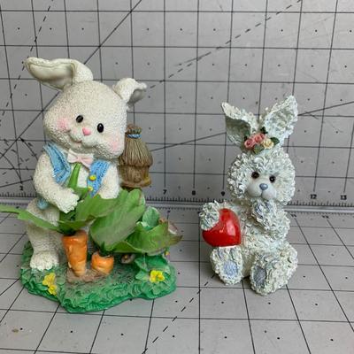 #334 Two Decorative Rabbits