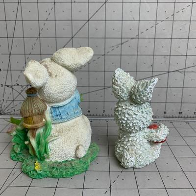 #334 Two Decorative Rabbits