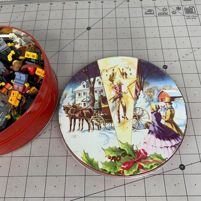 #391 Vintage Tin Full of Lego Figures