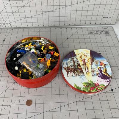 #391 Vintage Tin Full of Lego Figures