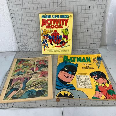#393 Hulk Comic Book, Batman Color by Number and Marvel Activity Book