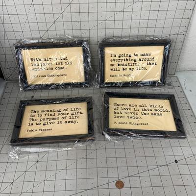 #436 Framed Famous Quotes: Picasso, Shakespeare, Wolfe and Fitzgerald