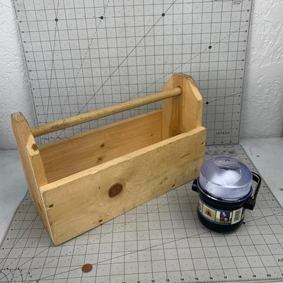 #465 Wooden Toolbox and Lantern