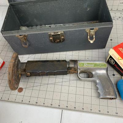 #466 Ramset Fasteners and Powder Charger Gun, Tool Box and Misc.