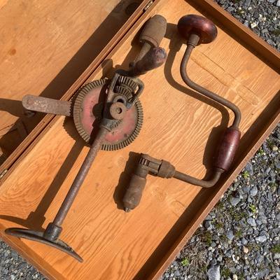 254 Antique Shoulder Brace Hand Drill & Hand Drill