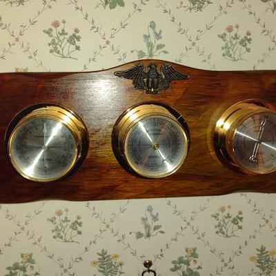 Vintage Springfield Barometer, Thermometer, and Hygrometer