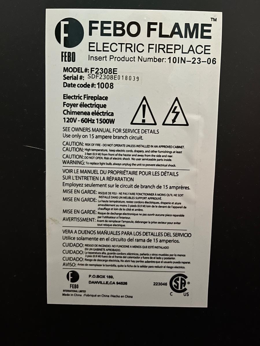 FEBO FLAME Electric Fireplace With Remote