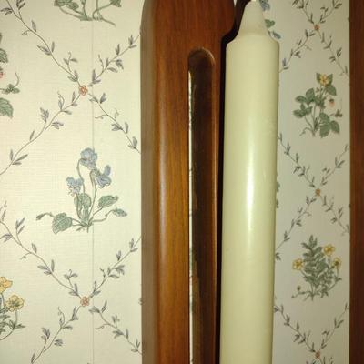 Pair of Solid Wood Wall Candle Sconces