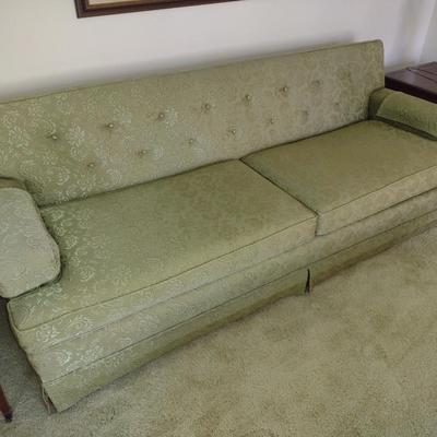 Straightline Back Couch with Sculped Upholstery and Button Back by Nemmer Furniture NY