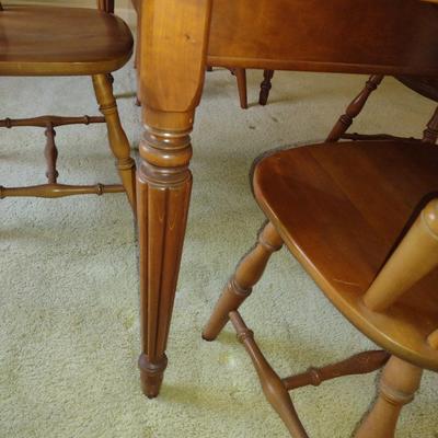 Cherry Wood Dining Table and Chairs (4) by Monitor Furniture Co.