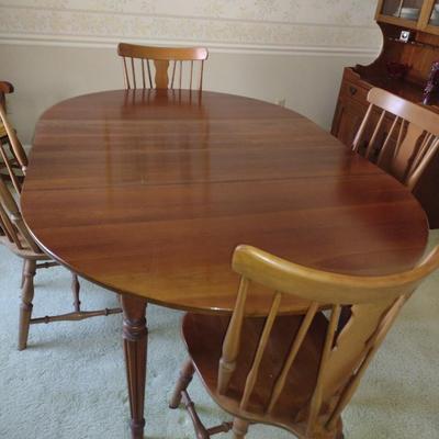 Cherry Wood Dining Table and Chairs (4) by Monitor Furniture Co.