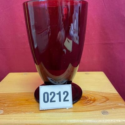 Royal Ruby red glass footed