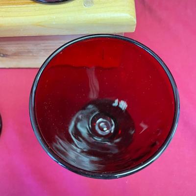 Royal Ruby red glass footed
