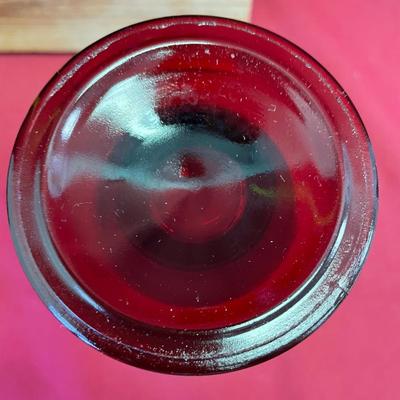 Royal Ruby red glass footed