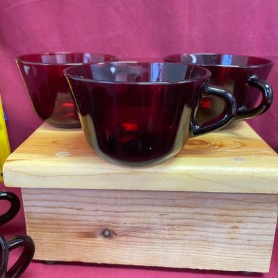 Royal Ruby red flat bottom coffee cup/mug