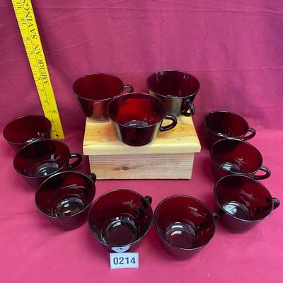 Royal Ruby red flat bottom coffee cup/mug